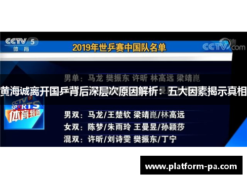 黄海诚离开国乒背后深层次原因解析：五大因素揭示真相