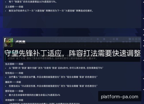 守望先锋补丁适应，阵容打法需要快速调整